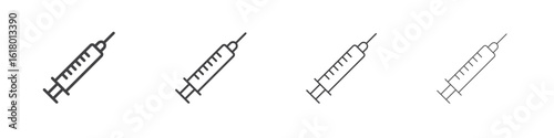 Syringe icon concept outline symbol design.