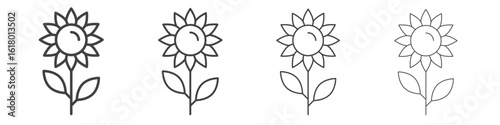 Sunflower icon concept outline symbol design.