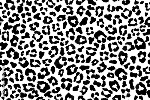 White leopard print seamless pattern for background 