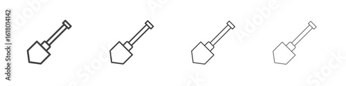 Shovel icon concept outline symbol design.