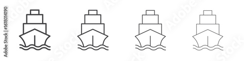 Ship icon concept outline symbol design.