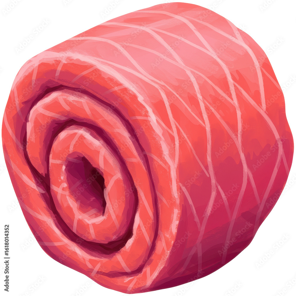 Obraz premium Close-up of a vibrant sushi roll showcasing fresh fish with intricate details and textures