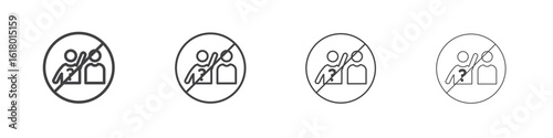 Please do not ask signs concept outline symbol design.