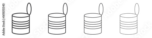 Open tin can icon concept outline symbol design.