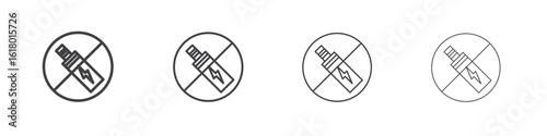 No vaping icon concept outline symbol design.
