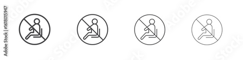 No sitting signs concept outline symbol design.