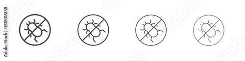 No parasitic insects signs concept outline symbol design.