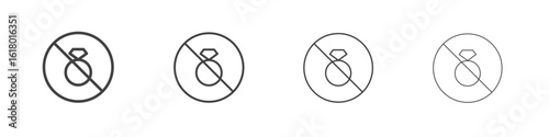 No jewelry signs concept outline symbol design.