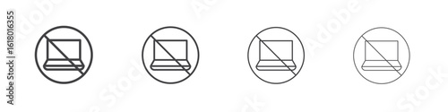 No laptop signs concept outline symbol design.