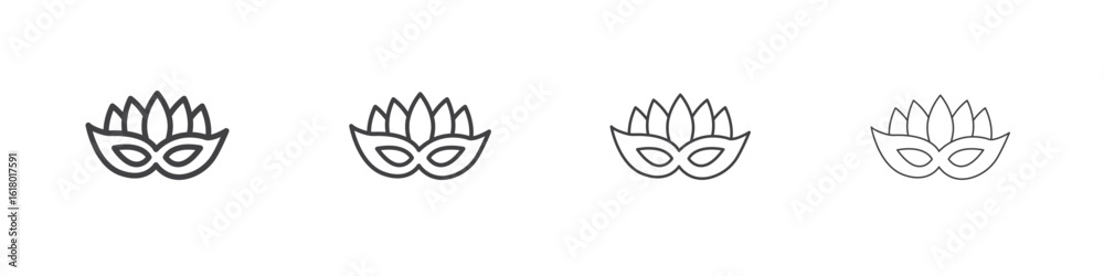 Obraz premium Mask for brazil carnival celebration icon concept outline symbol design.