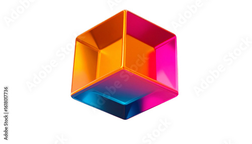 3d rubix cube suspended in air giving rotational sight isolated on transparent background
