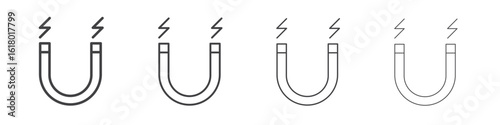 Magnet icon concept outline symbol design.