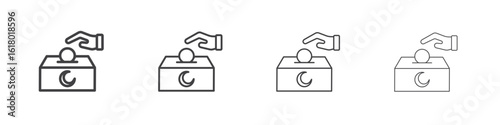 Infaq icon concept outline symbol design.