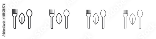 Healthy food icon concept outline symbol design.