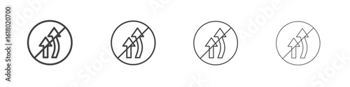 Do not overtake traffic signs concept outline symbol design.