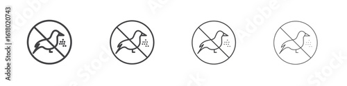Do not feed birds signs concept outline symbol design.