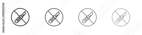 Do not cut signs concept outline symbol design.