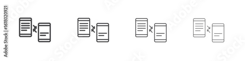 Data transfer icon concept outline symbol design.