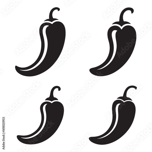 Seamless Pattern of Chili Peppers