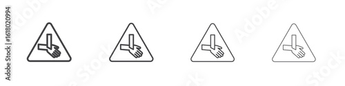 Cutting hand straight blade signs concept outline symbol design.