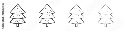 Christmas tree icon concept outline symbol design.