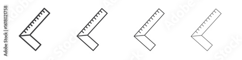 Carpenter ruler icon concept outline symbol design.