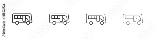 Bus coach icon concept outline symbol design.