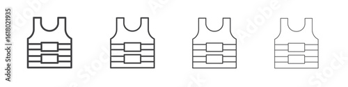 Bulletproof vest icon concept outline symbol design.