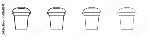 Bucket icon concept outline symbol design.