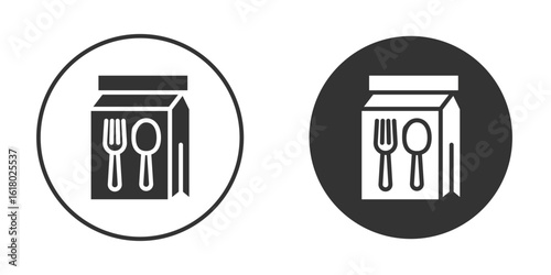 Take away food icon silhouette symbol. Vector isolated illustration