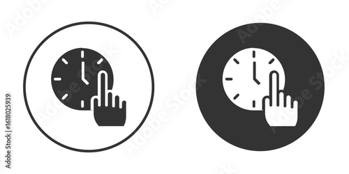 Specify at time icon silhouette symbol. Vector isolated illustration