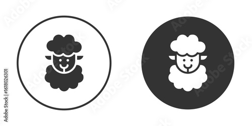 Sheep icon silhouette symbol. Vector isolated illustration