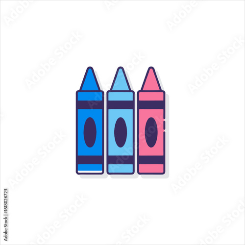 wooden house with colored pencils