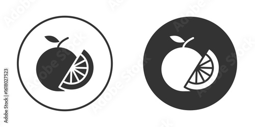 Orange fruit icon silhouette symbol. Vector isolated illustration
