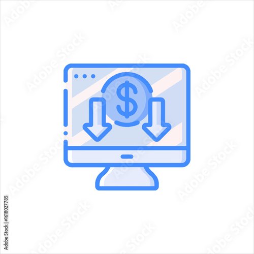 computer monitor with email symbol