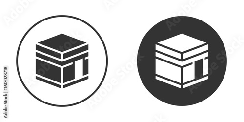 Kaaba icon silhouette symbol. Vector isolated illustration