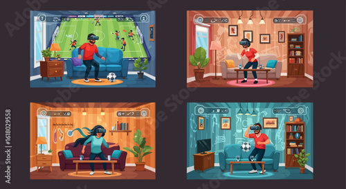Immersive Virtual Reality Gaming Experiences in Cozy Living Rooms