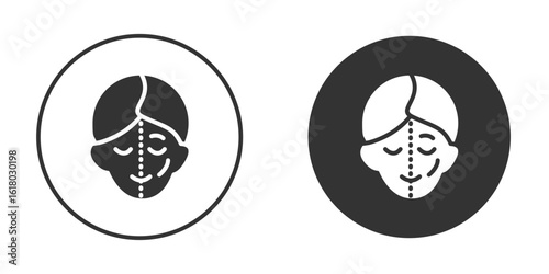 Facelifting procedure icon silhouette symbol. Vector isolated illustration