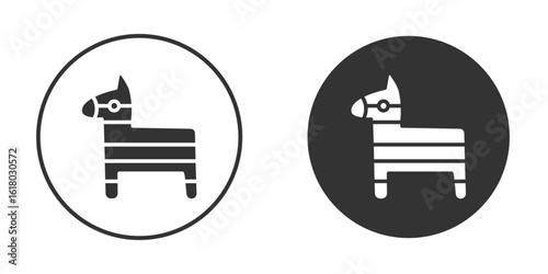 Donkey pinata icon silhouette symbol. Vector isolated illustration