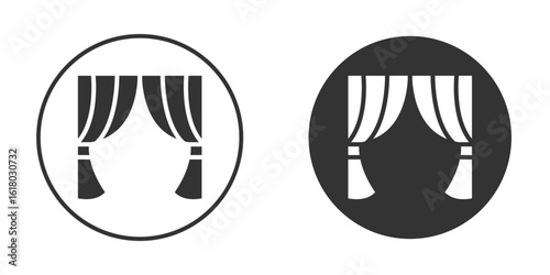 Curtain icon silhouette symbol. Vector isolated illustration