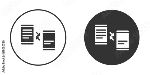 Data transfer icon silhouette symbol. Vector isolated illustration