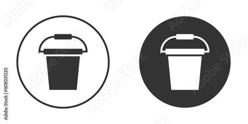 Bucket icon silhouette symbol. Vector isolated illustration