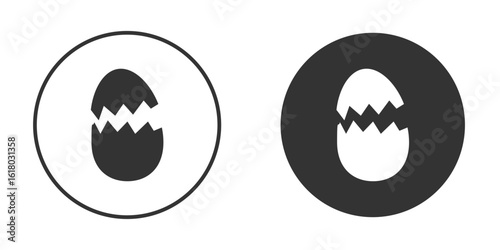 Broken egg icon silhouette symbol. Vector isolated illustration