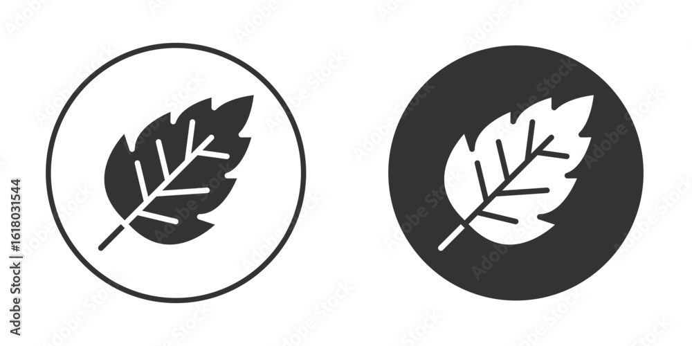 Fototapeta premium Birch leaf icon silhouette symbol. Vector isolated illustration