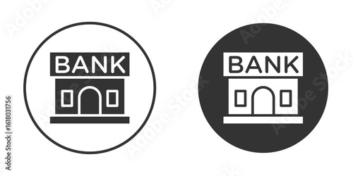 Bank building icon silhouette symbol. Vector isolated illustration