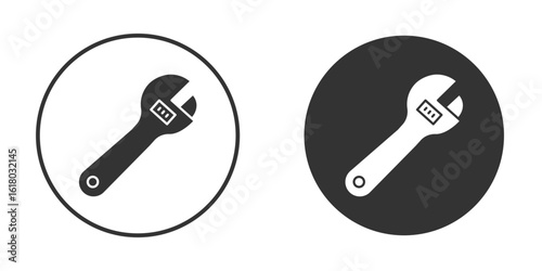 Adjustable wrench icon silhouette symbol. Vector isolated illustration