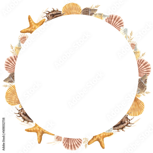 Tableau sur toile Seashells wreath