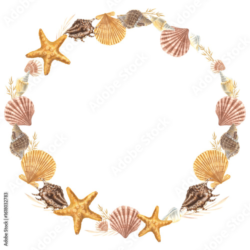 Papier peint Seashells wreath