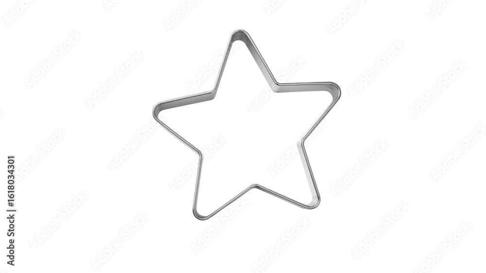 Metallic starshaped cookie cutter on isolated background for baking and kitchen concepts Metallic starshaped cookie cutter on isolated background for baking and kitchen concepts