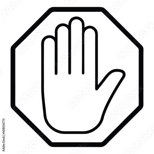 Stop hand gesture icon